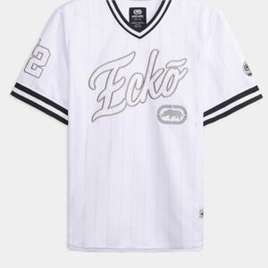 Ecko Unlimited Men's White and Black V-Neck Jersey